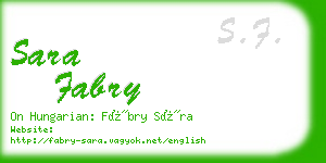 sara fabry business card